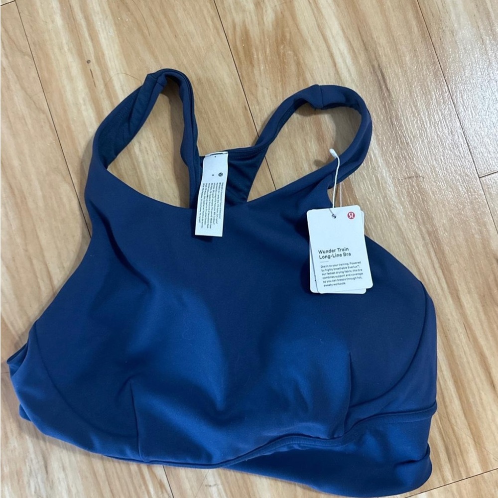 Lululemon Wunder Train Long Line Bra 
Navy blue color 
NWT 
Size 8